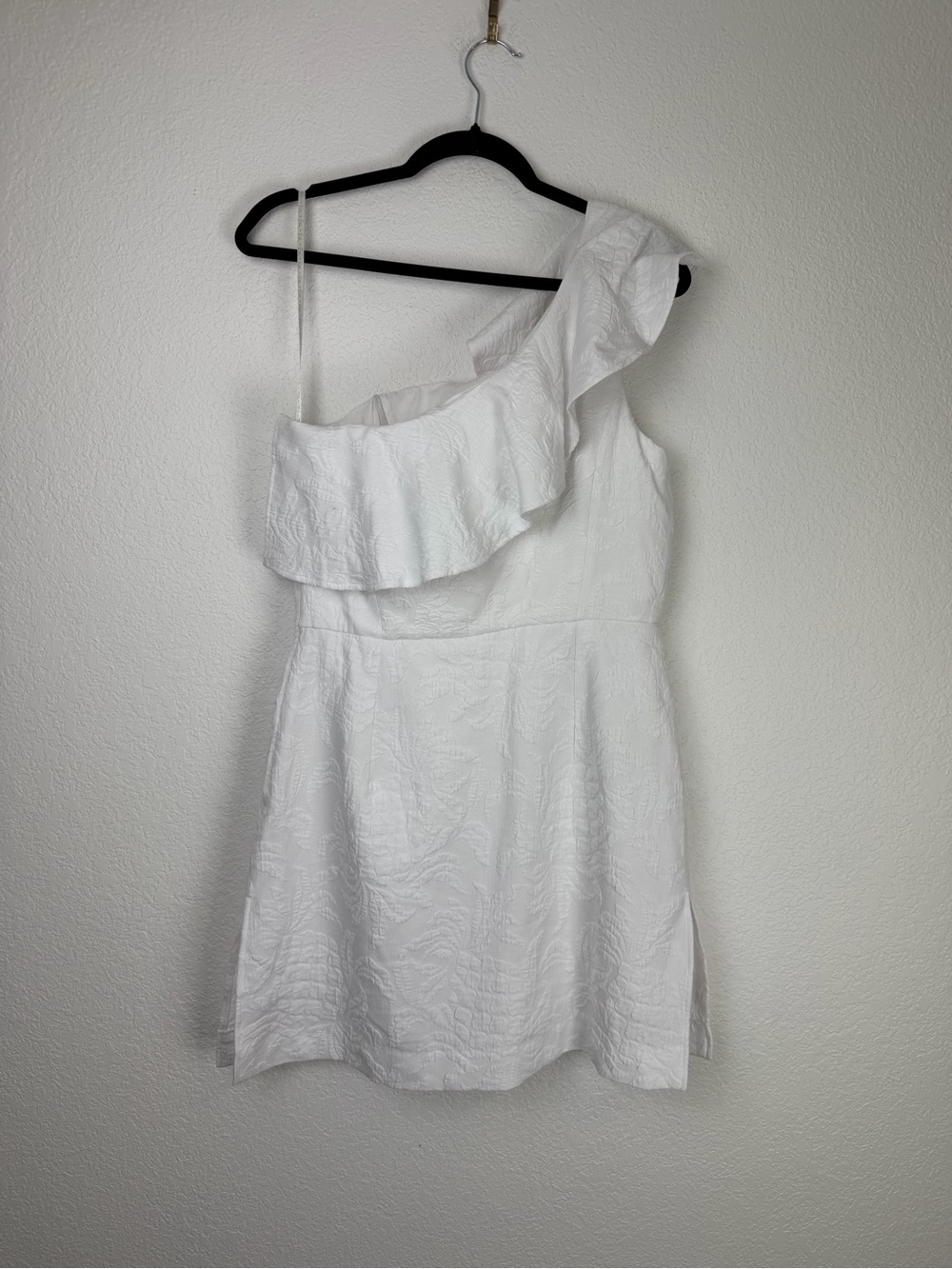 Lilly Pulitzer Kipton One-Shoulder Romper Ruffle Shoulder White 10 - Picture 9 of 15